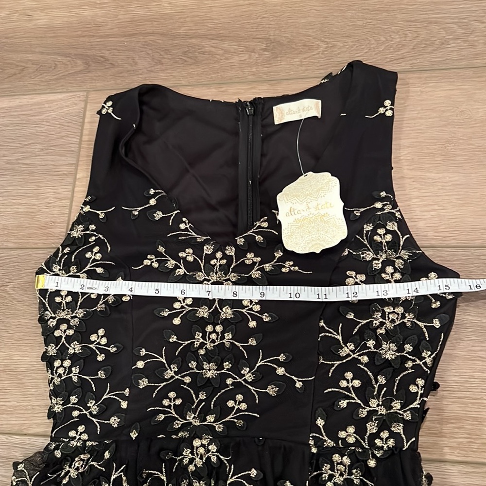 NWT Altar’d State Lacey Dress Size Small Black Embroidered Floral Mini - Picture 10 of 16